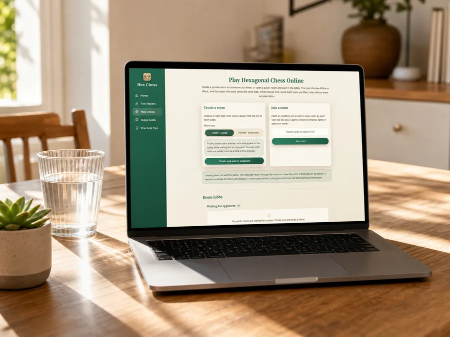 Seats and spectator status in an online hexagonal chess room